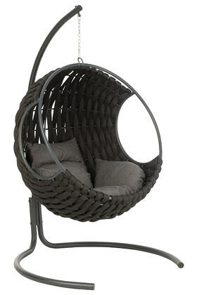 J Line Outdoor hanging chair Vega rope black 21631 Letzshop