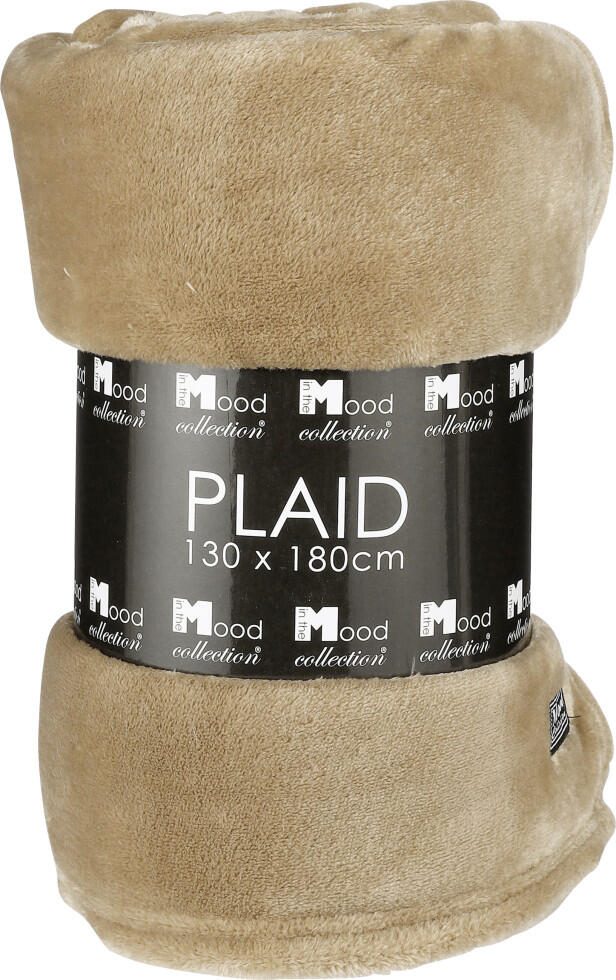 In the Mood fleece blanket Famke polyester 180 x 130 cm light brown