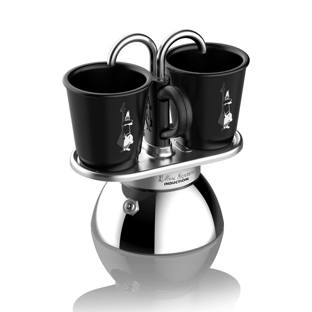 BIALETTI MOKA - 0007310 MINI INDUCTION SET 2 CUPS + 2 SHOT GLASSES Black