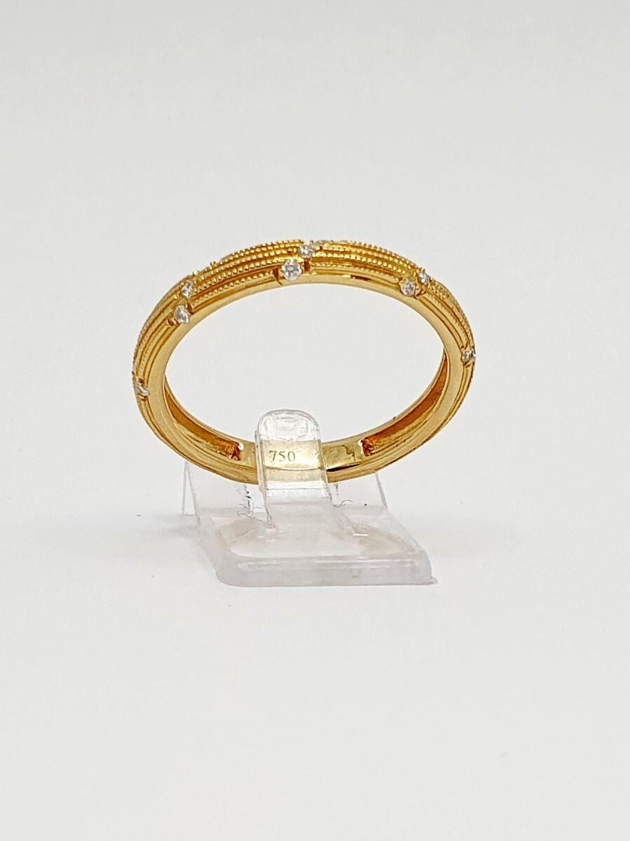 # Bague alliance or jaune avec 0.08ct diamants naturels