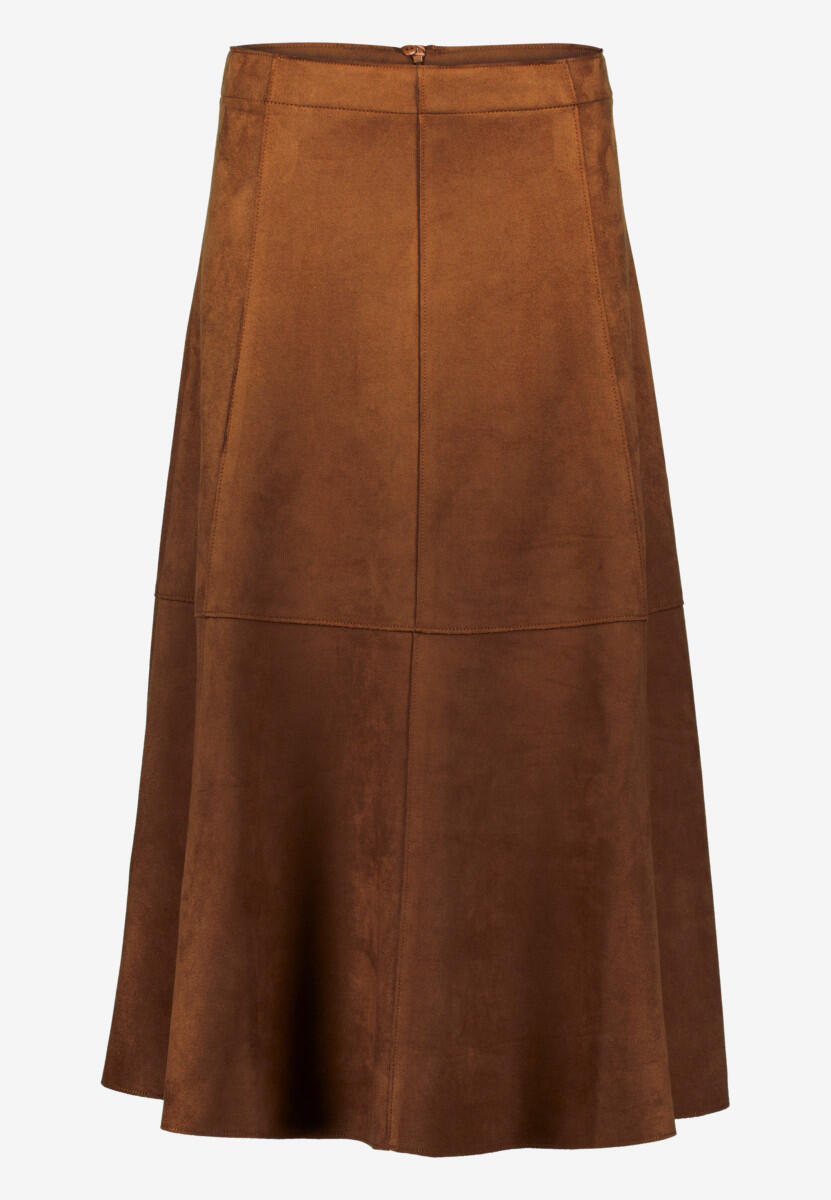 Jupe mi-longue effet cuir velours