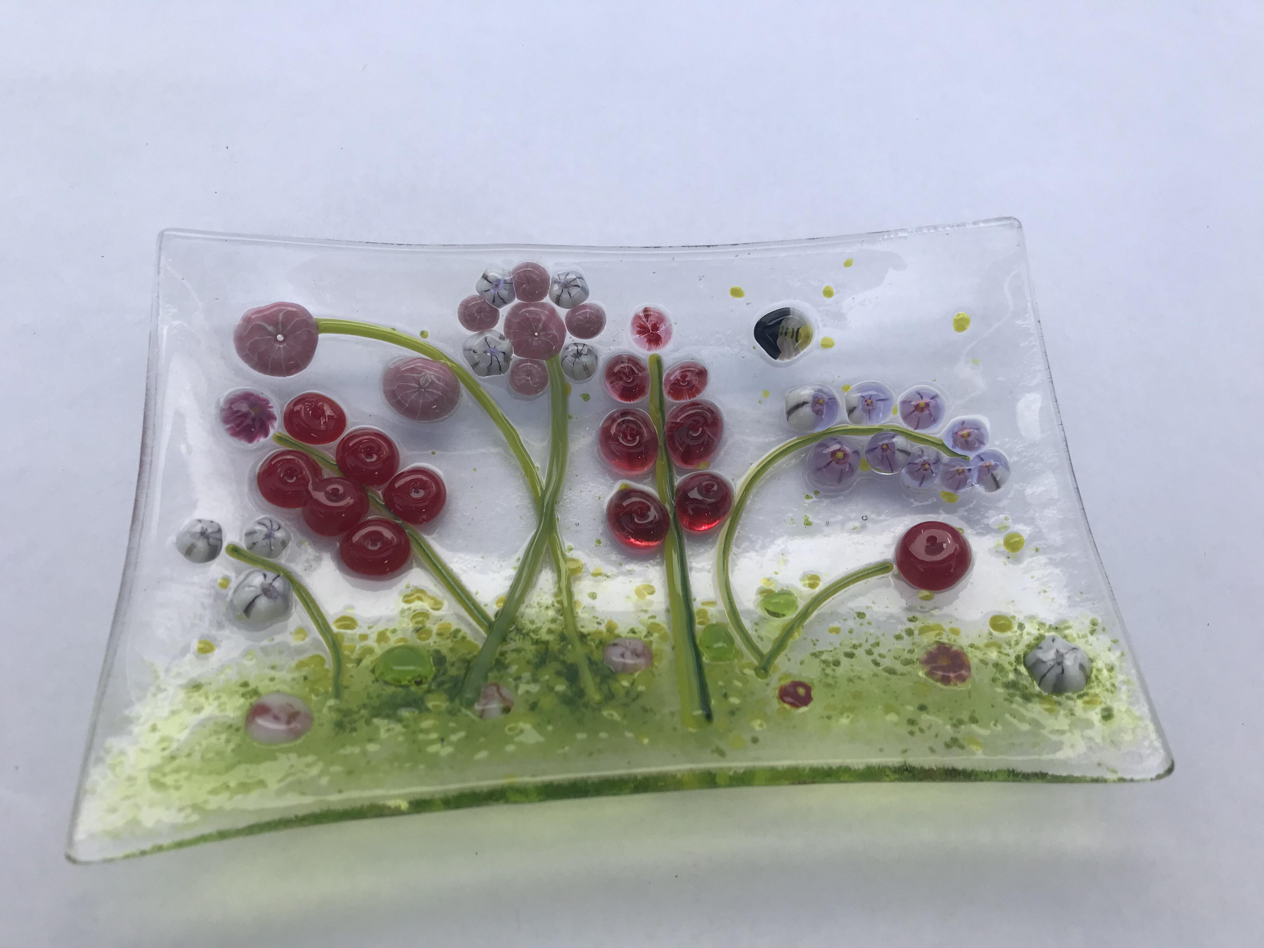Small glass bowl with millefiori, handcrafted
