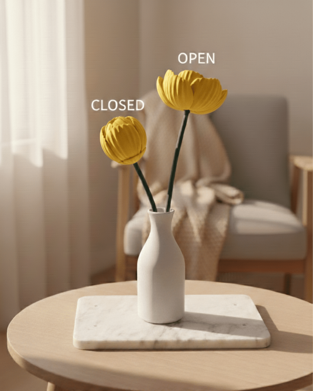 Mechanische Rose, geheimer Ringhalter, 3D-gedruckte Schmuckgeschenkbox, GELB