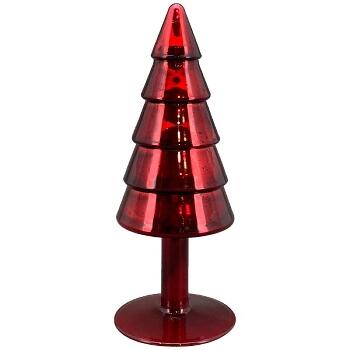 Glass Christmas Tree - red - 21 cm - Winter 637a