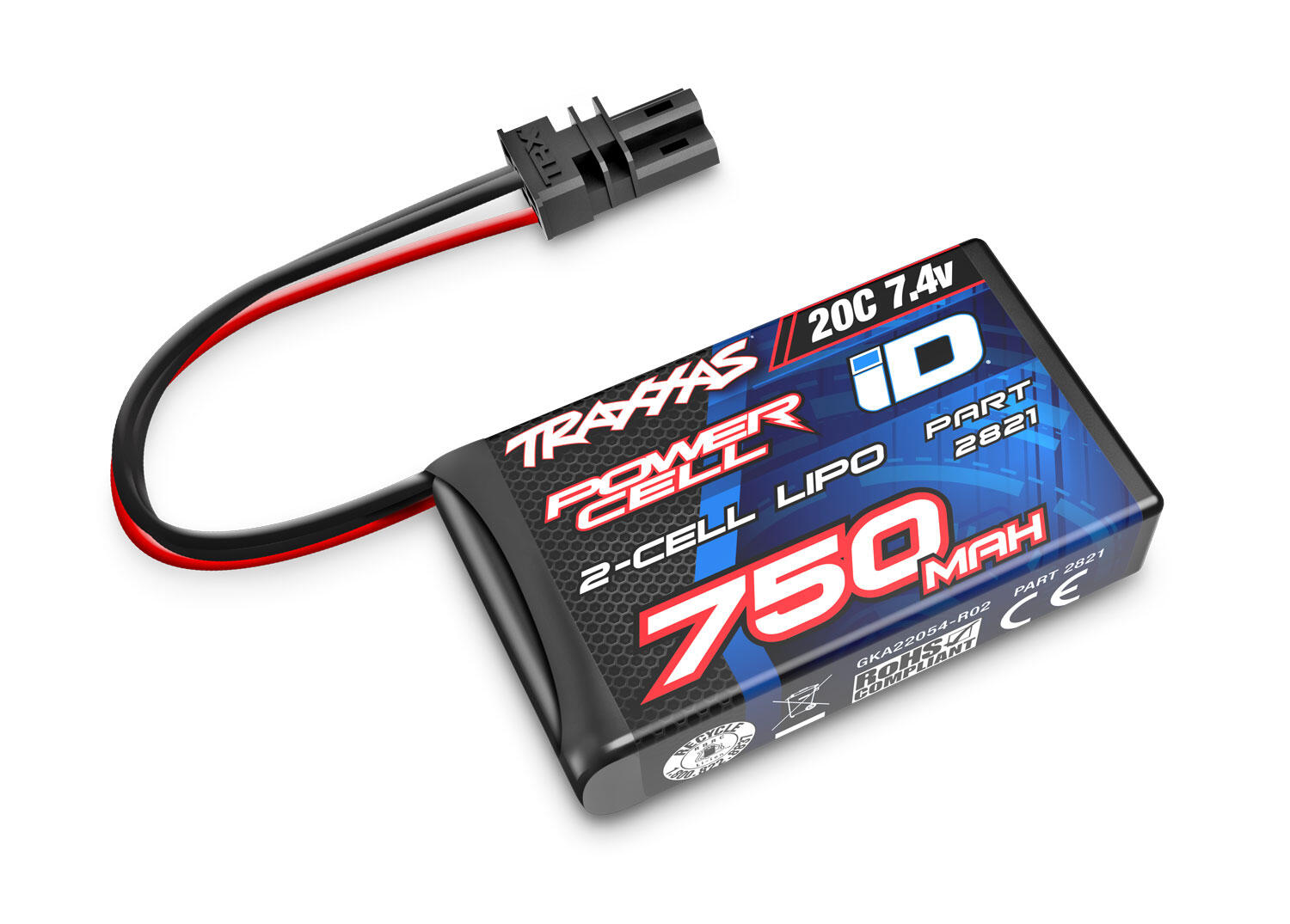 Traxxas 2821 Power Cell LiPo Battery 750 mAh 7.4V 2S 20C for TRX4M (1:18)