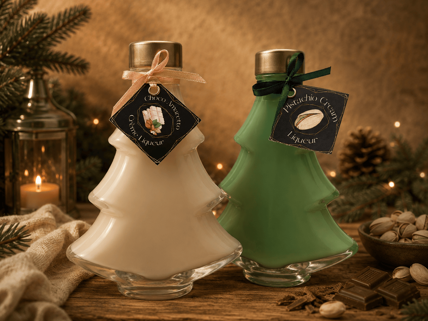 Bouteille de liqueur en forme de sapin rond, 0,2 L