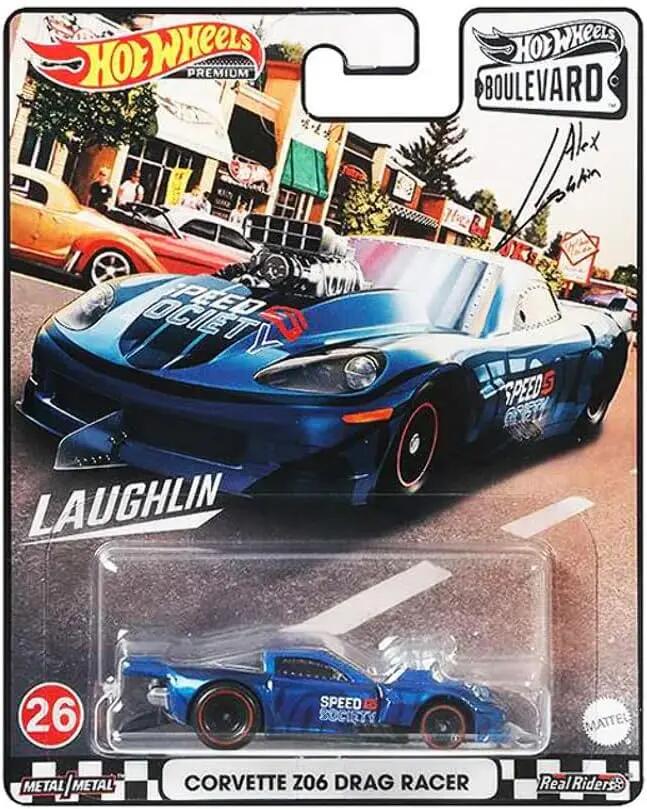 Hot Wheels Premium - #GJT68 GRL96 - Corvette Z06 Drag Racer - Boulevard #26 - 1/64