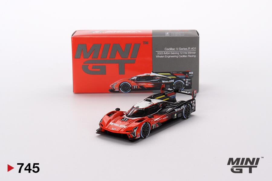 
Mini GT - #MGT00745-L - Cadillac V-Series.R #31 - Gagnant des 12 Heures de Sebring 2023 IMSA - Whelen Engineering Cadillac Racing - 1/64
