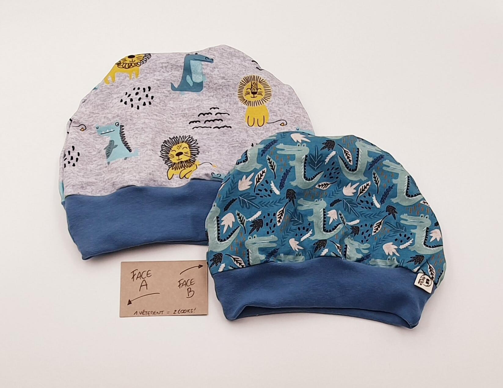 Ensemble bonnet + col "Fleurs d'automne"