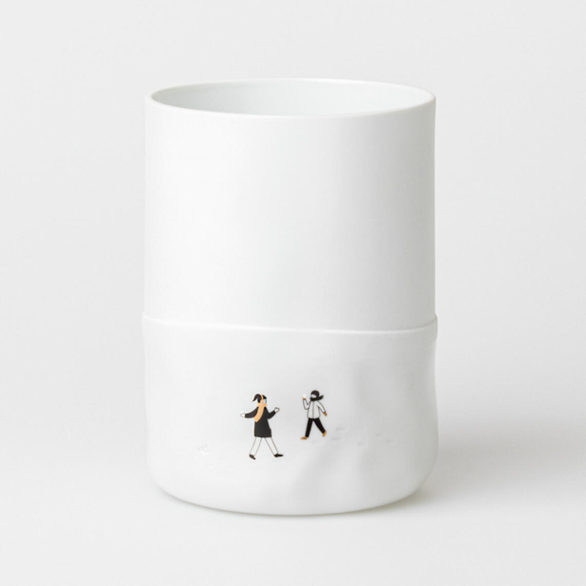 Vase with a winter motif (Ø13 x 16.5 cm)