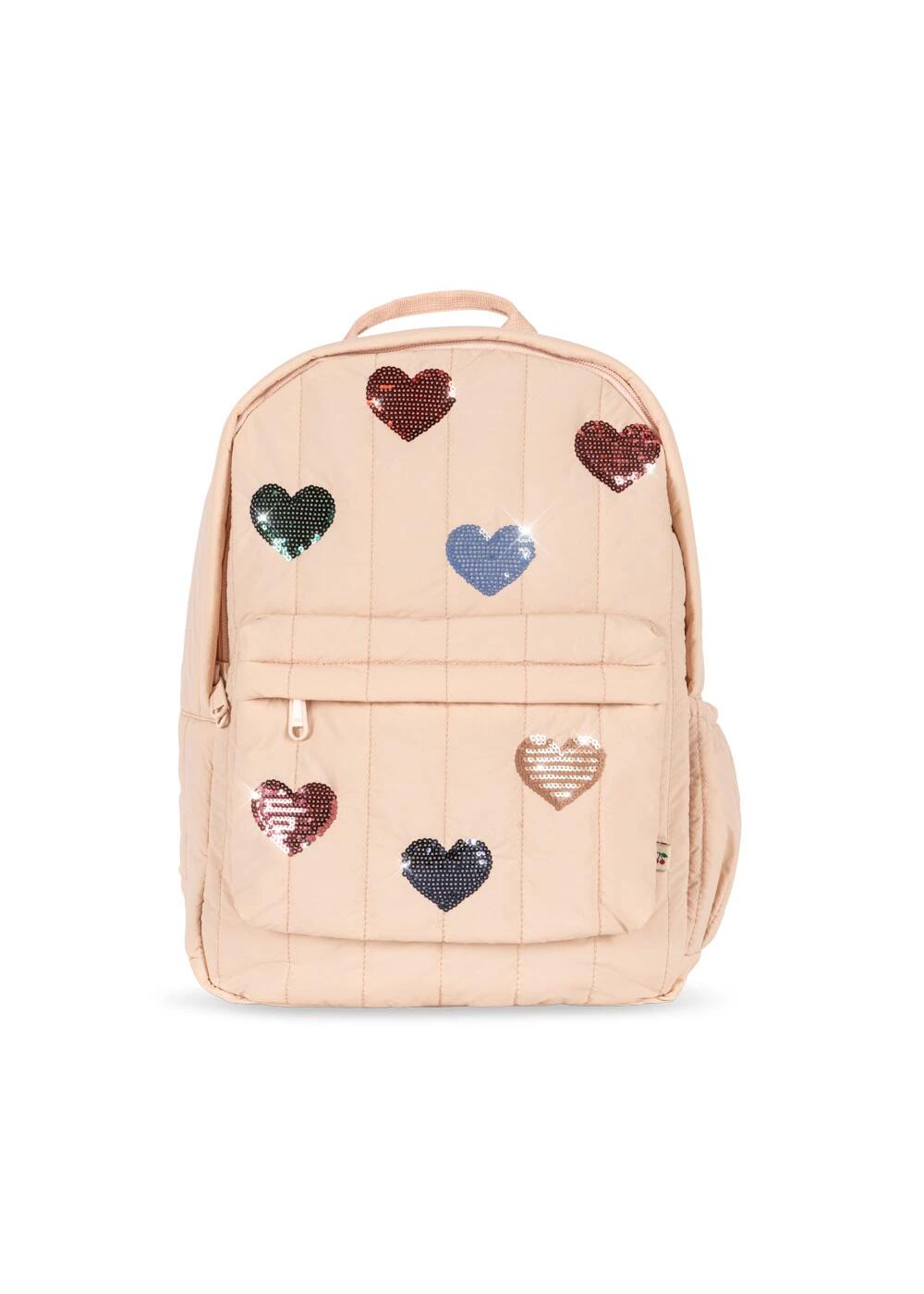 Sac à dos matelassé pour enfant Jody - Cœurs à paillettes