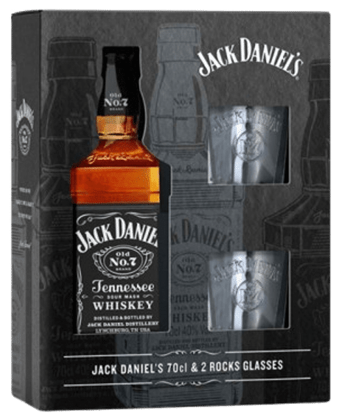 COFFRET JACK DANIEL'S OLD N°7 70CL + 2 VERRES