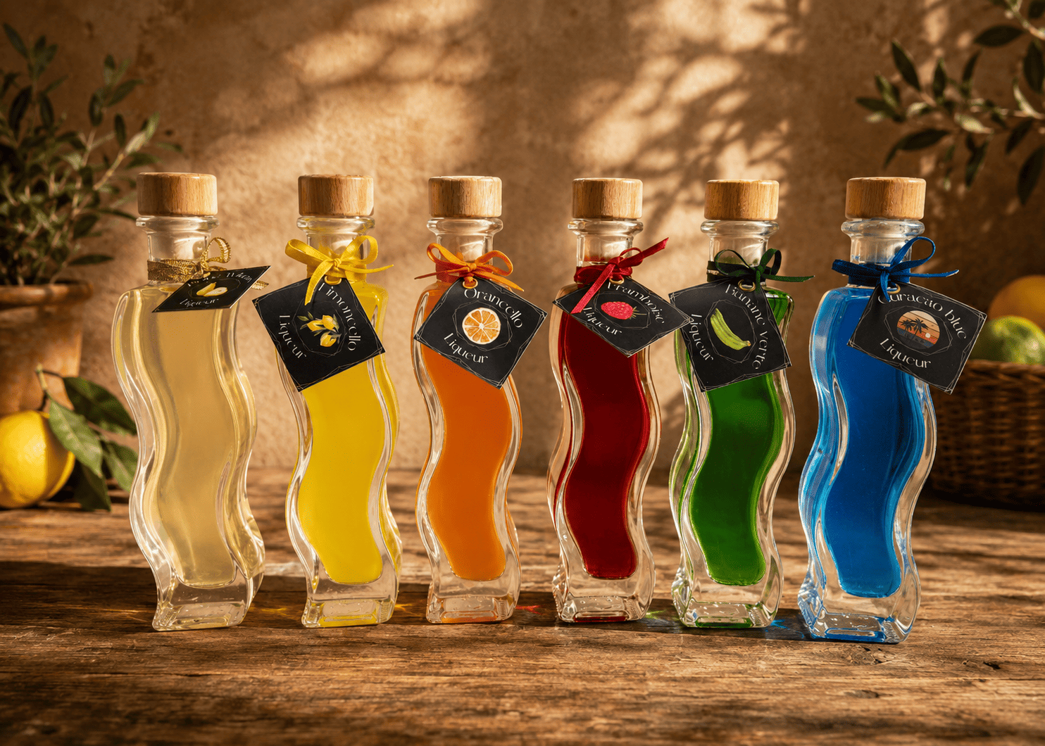 Bouteille de liqueur en forme de vague 0,1 L