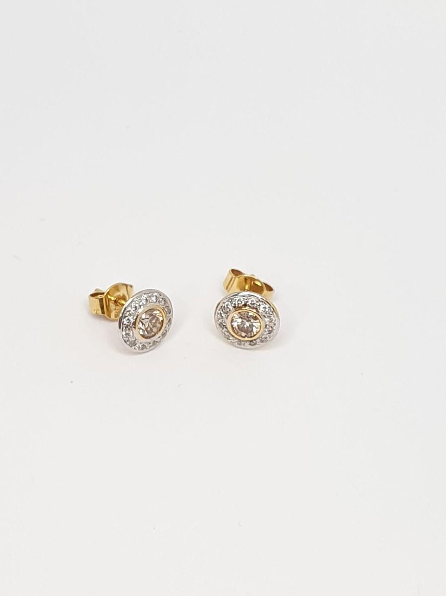 # Yellow and white gold earrings with 0.58ct natural diamonds