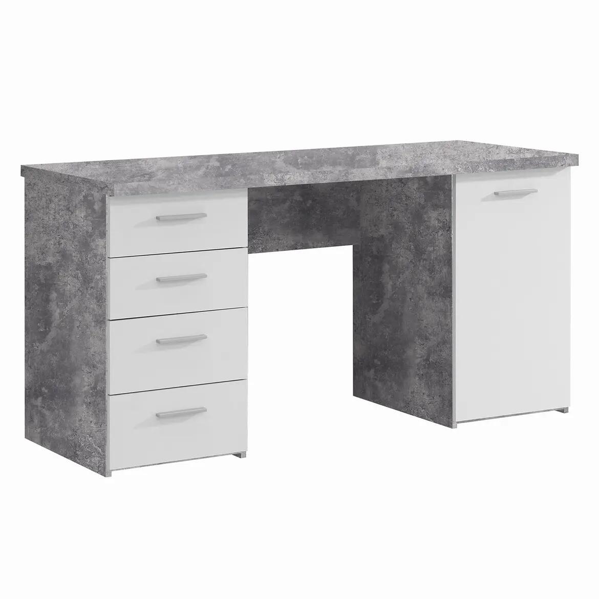 R41 - Bureau - Béton-blanc - 145 cm