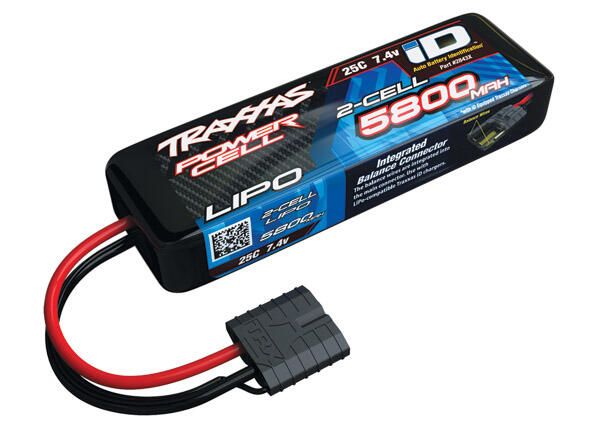 Traxxas 2843X Power Cell LiPo Battery 5800 mAh, 7.4V, 2S for Traxxas Standard Models (1:10 scale)