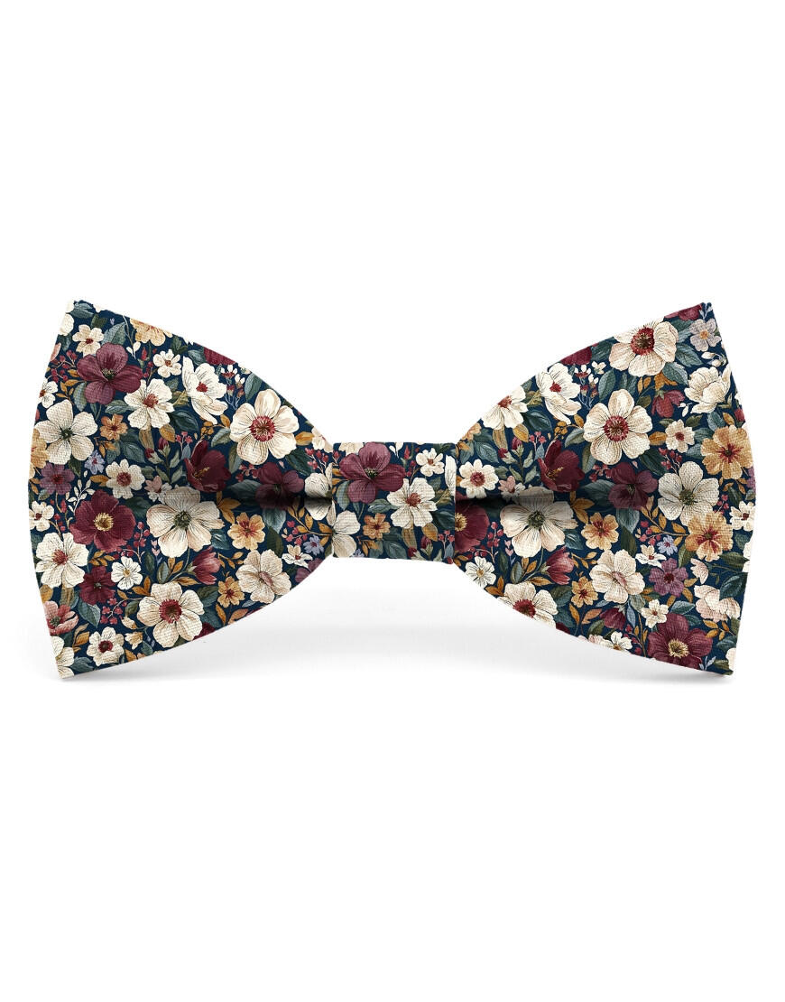 Noeud papillon à motif floral
