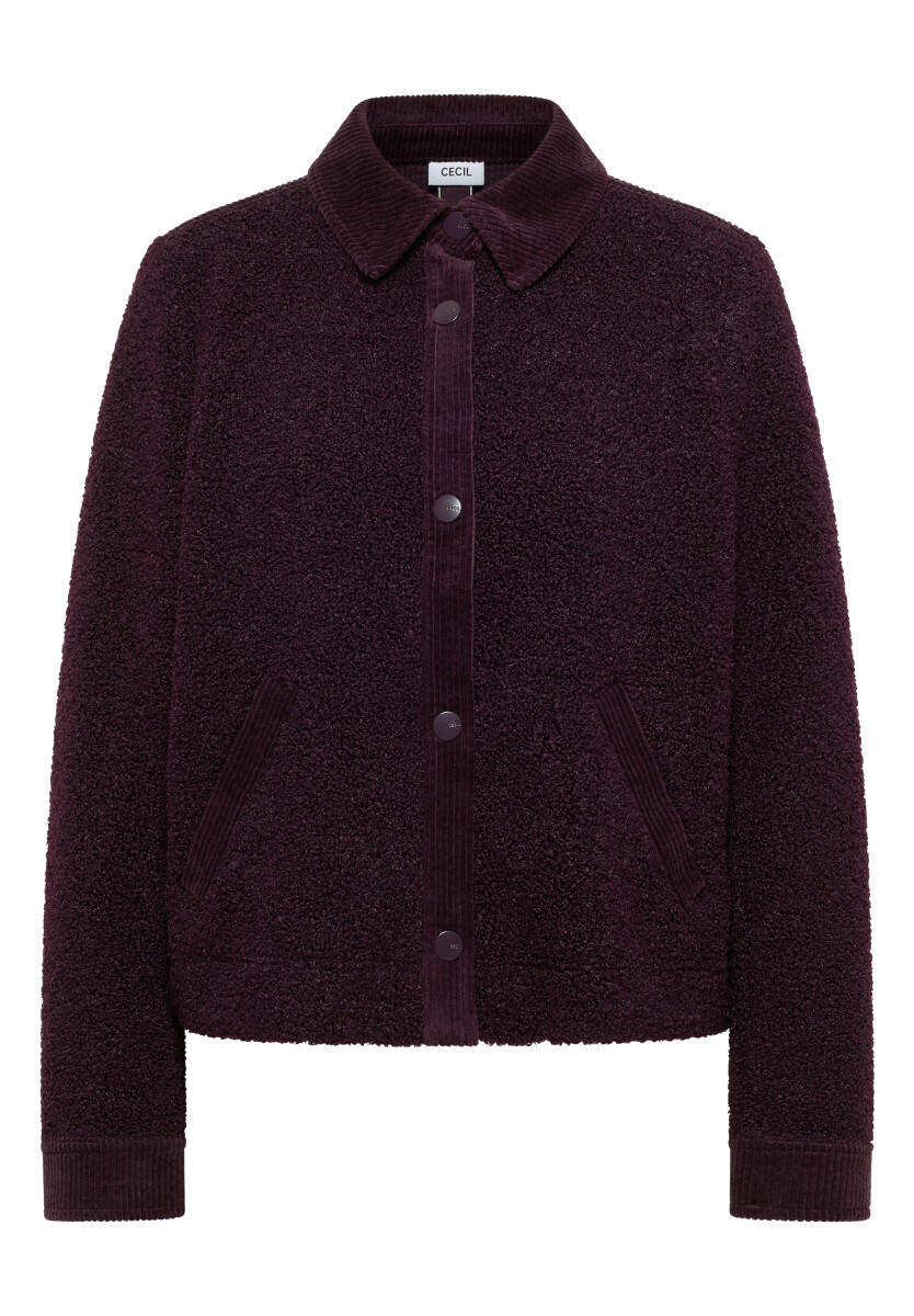 Veste en teddy avec des détails en velours côtelé.