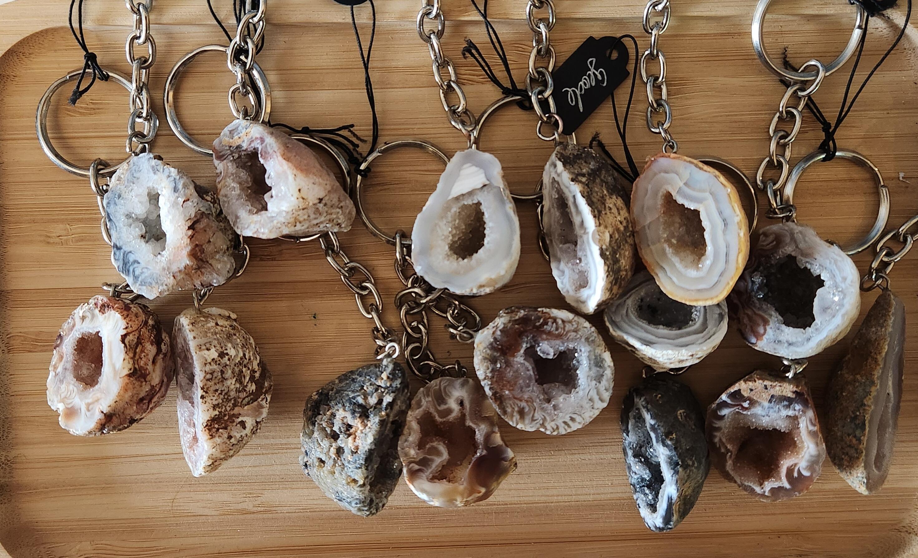 Porte-clés en Géode d’Agate