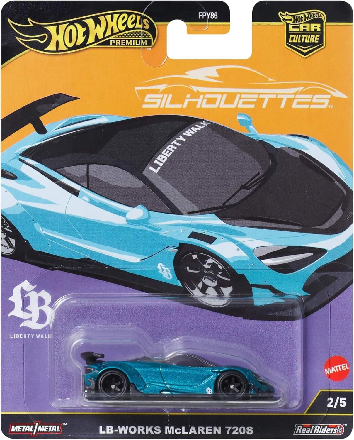 Hot Wheels Premium - #FPY86 JBK47 - LB-Works McLaren 720S - Silhouettes - 1/64
