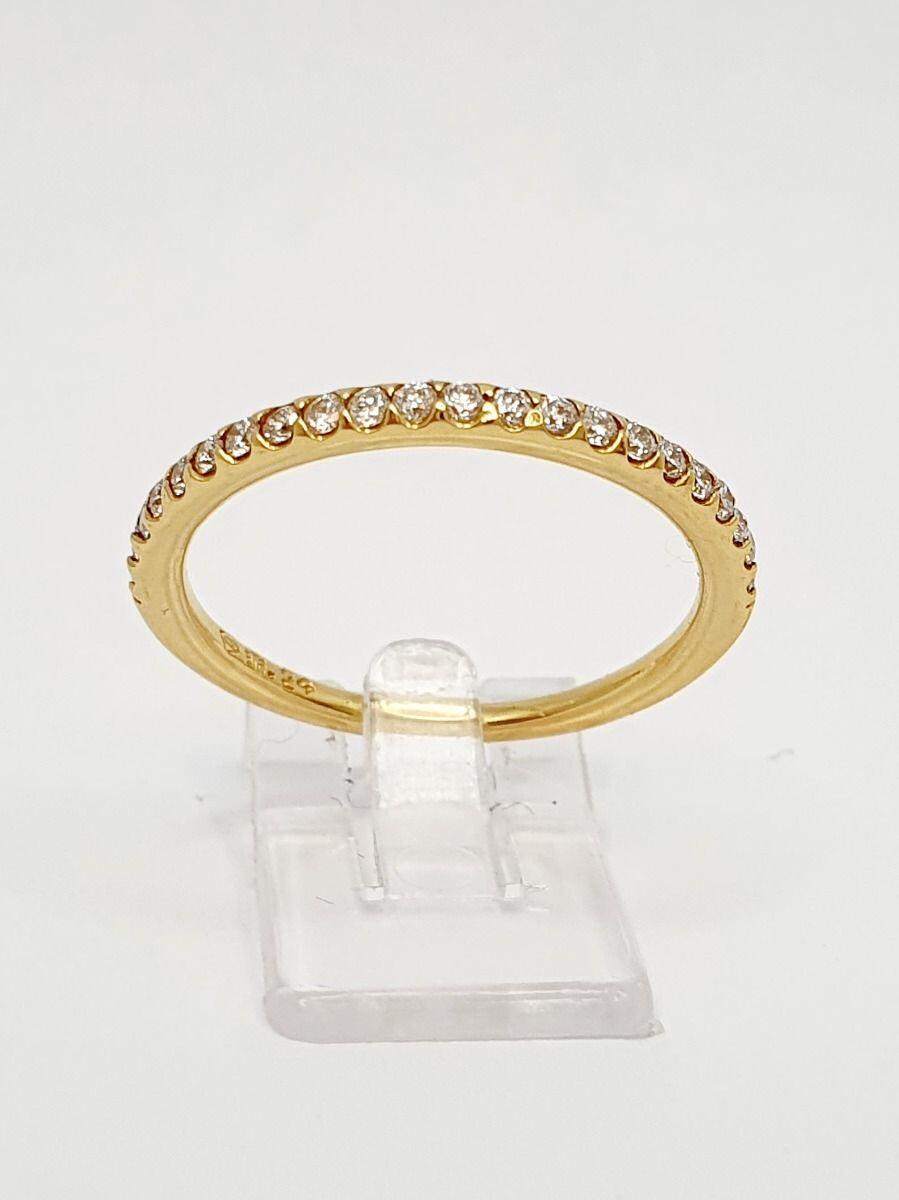 # Bague alliance or jaune avec 0.24ct diamants naturels