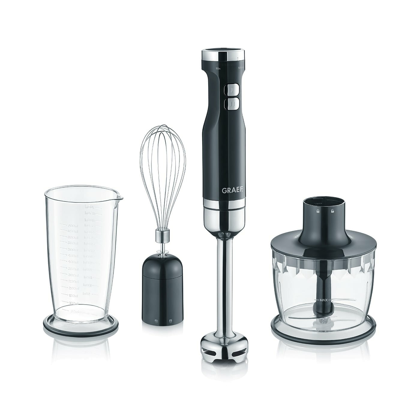 graef Graef HB502EU hand blender – 800 W, stainless steel blending shaft, 2-speed settings, Black