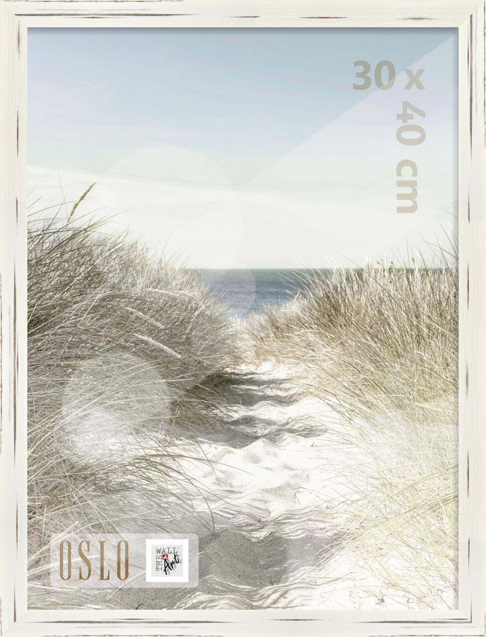 Oslo white wooden picture frame, 30 x 40 cm