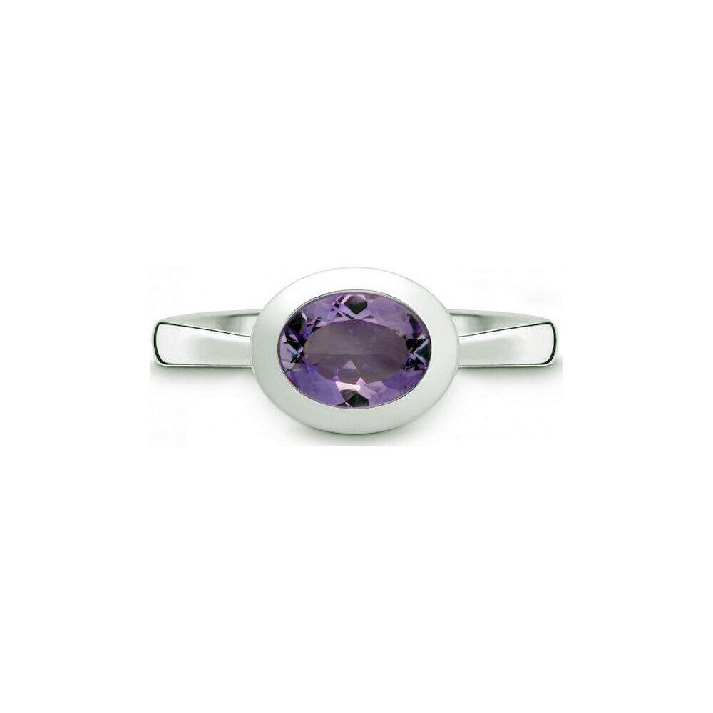 QUINN - Ring - Women's - Sterling Silver 925 - Gemstone - Amethyst - Size 56 - 21400633