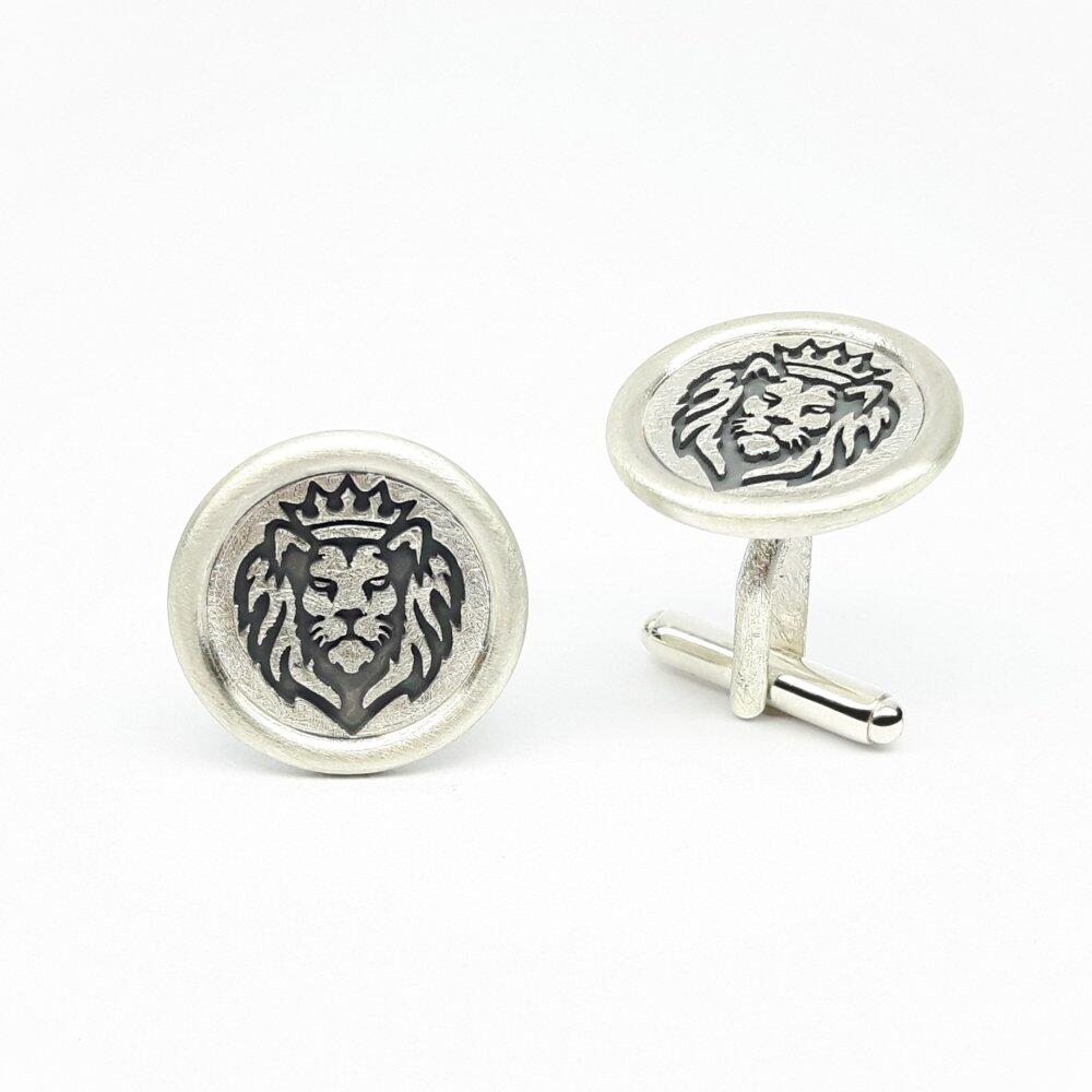 "Lion of Luxembourg", boutons de manchette en argent 925/-. Pièce unique.