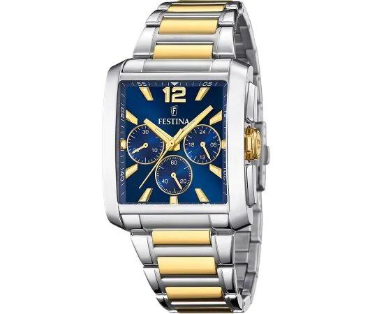 Festina Chronograph Herrenuhr mit Gehäuse aus Edelstahl 316L und Mineralglas, mit Edelstahlarmband ausgestattet