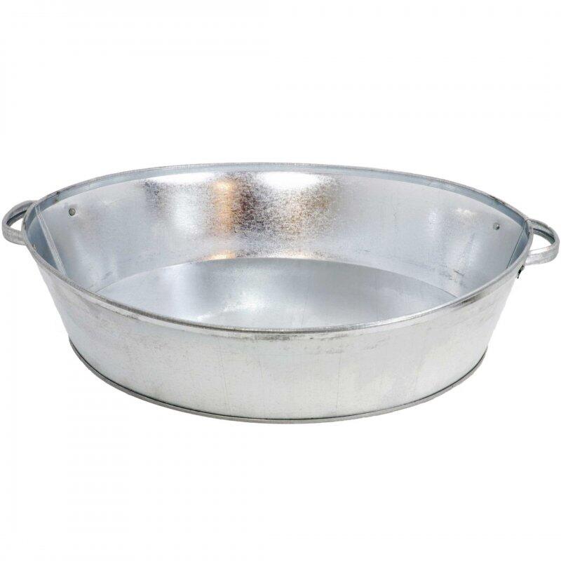 Flamingo Schale Zinkblech 59 x 47 cm silber