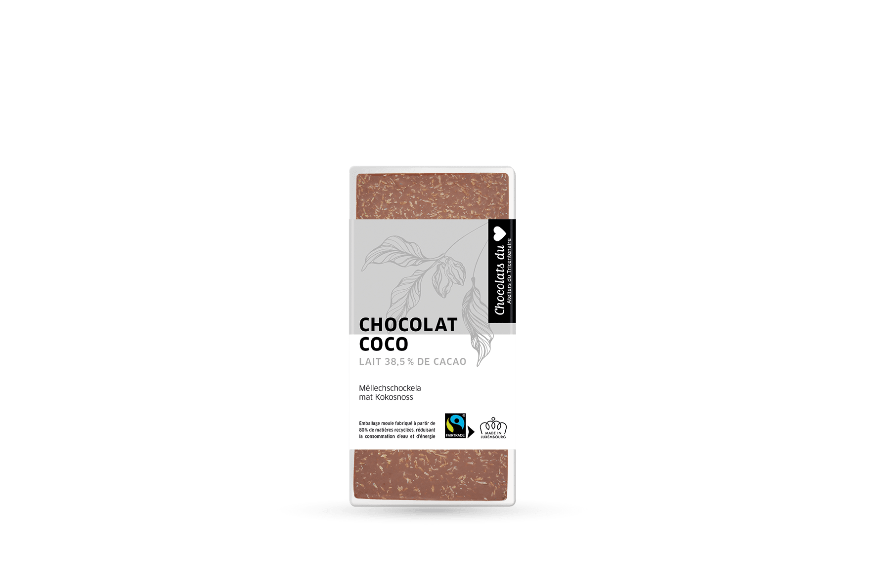 Fairtrade-Vollmilchschokolade mit Kokosnuss 100g