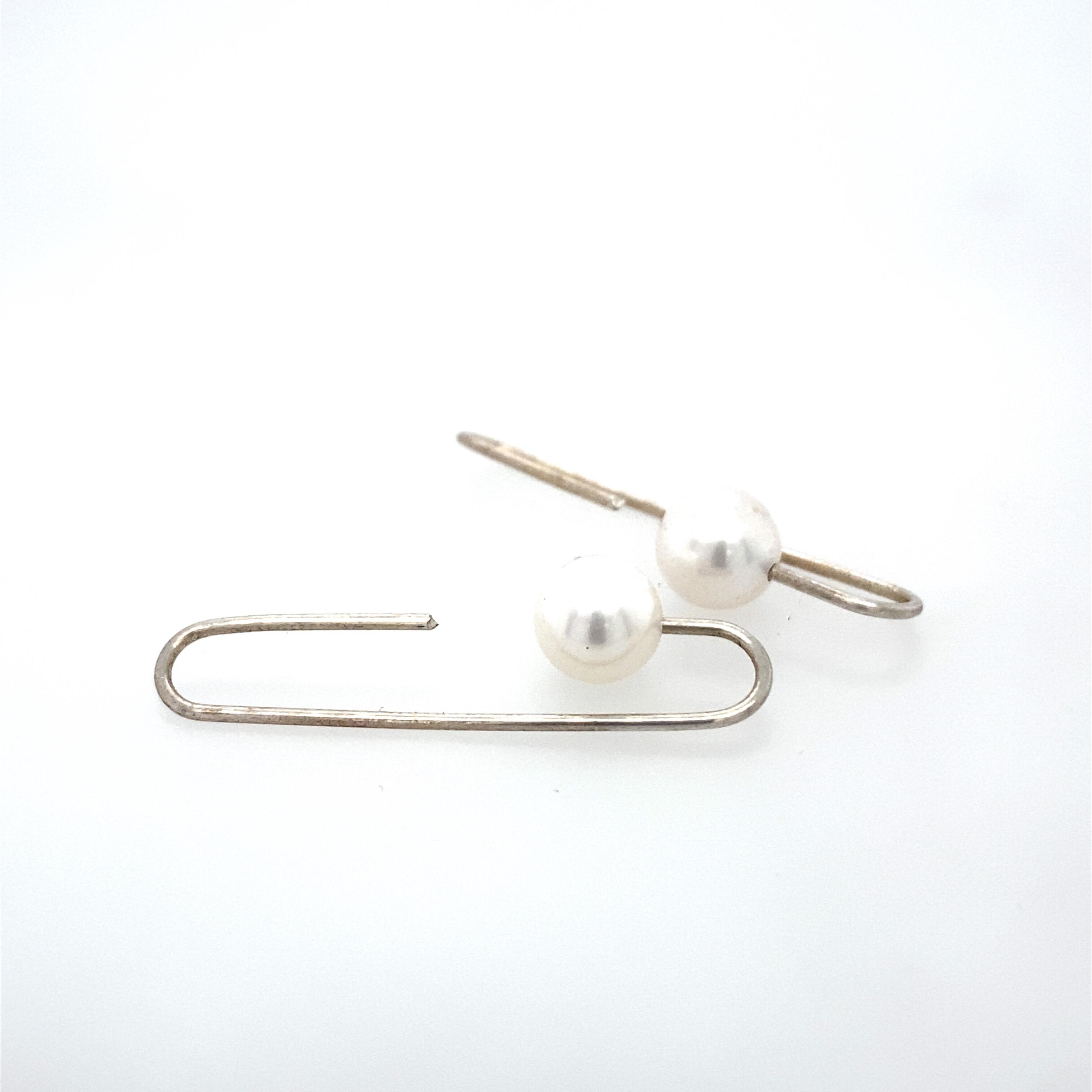 Boucles d`oreilles en argent 925/- et perle de culture