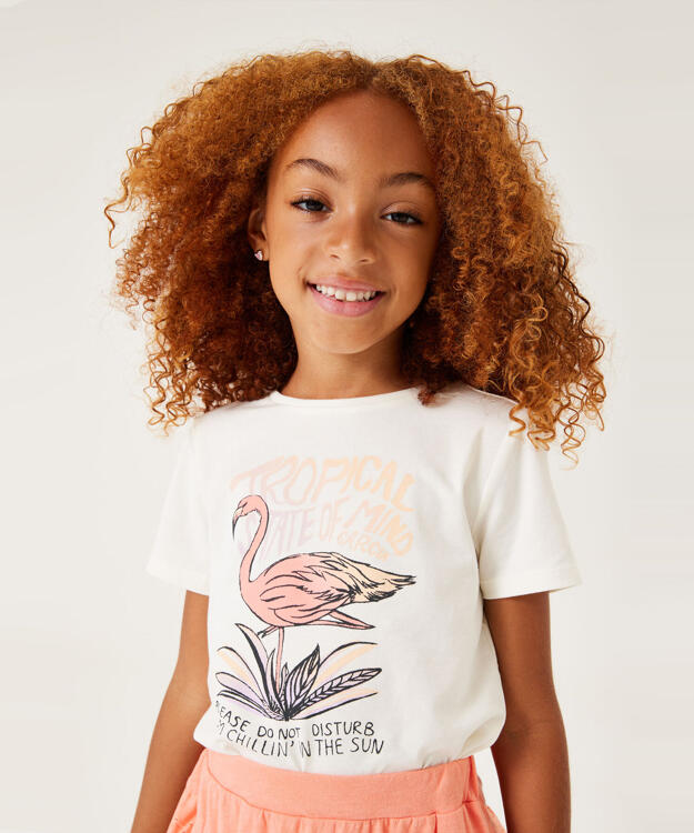 GARCIA T-shirt Flamingo Off White - 4/5Y | Letzshop