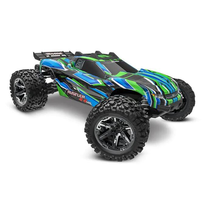 Traxxas 67376-4-GRN Rustler 4X4 VXL Truggy électrique brushless vert-bleu 1:10 RC