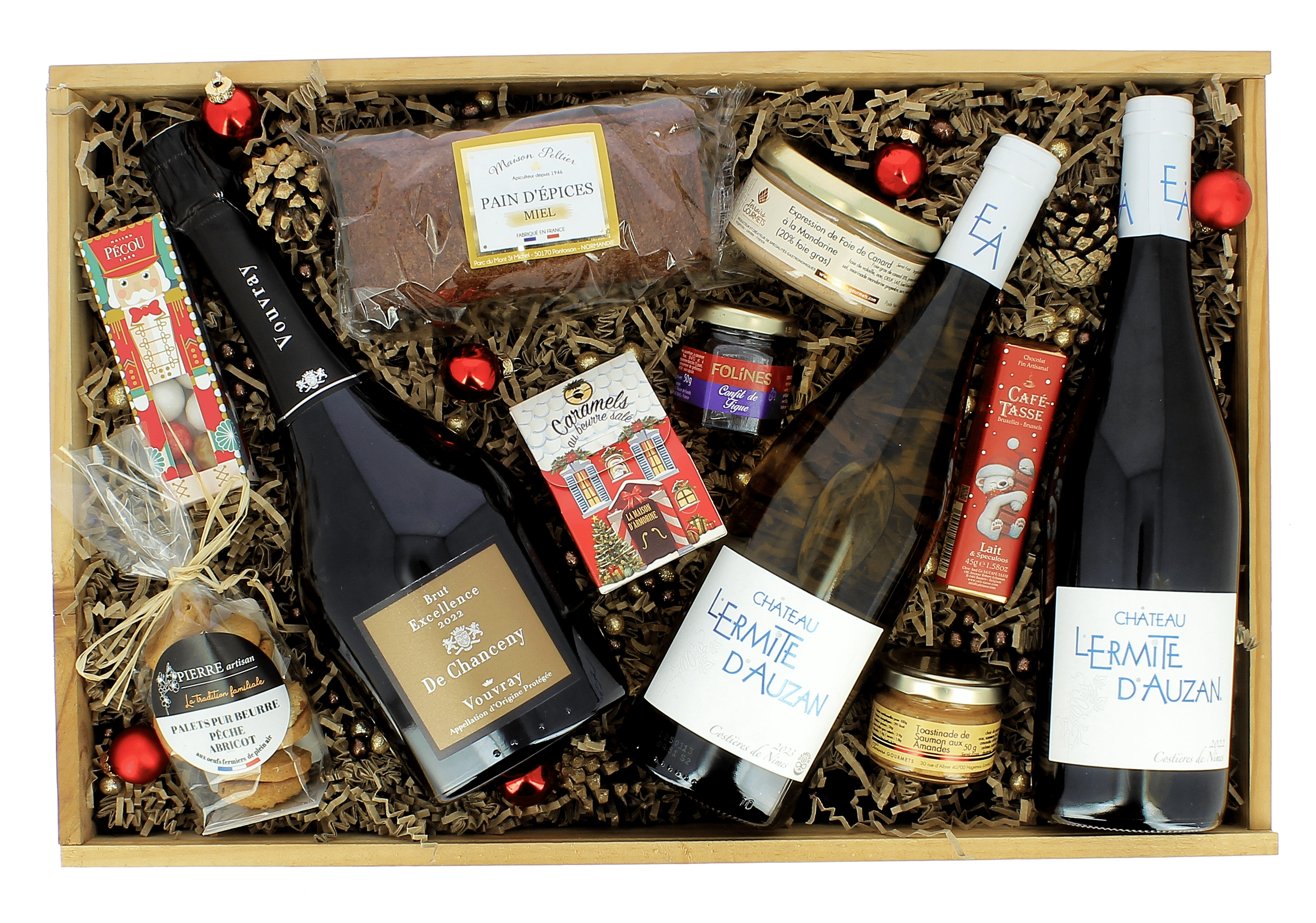 Gefüllter Geschenkkorb – Festliche Holzkiste