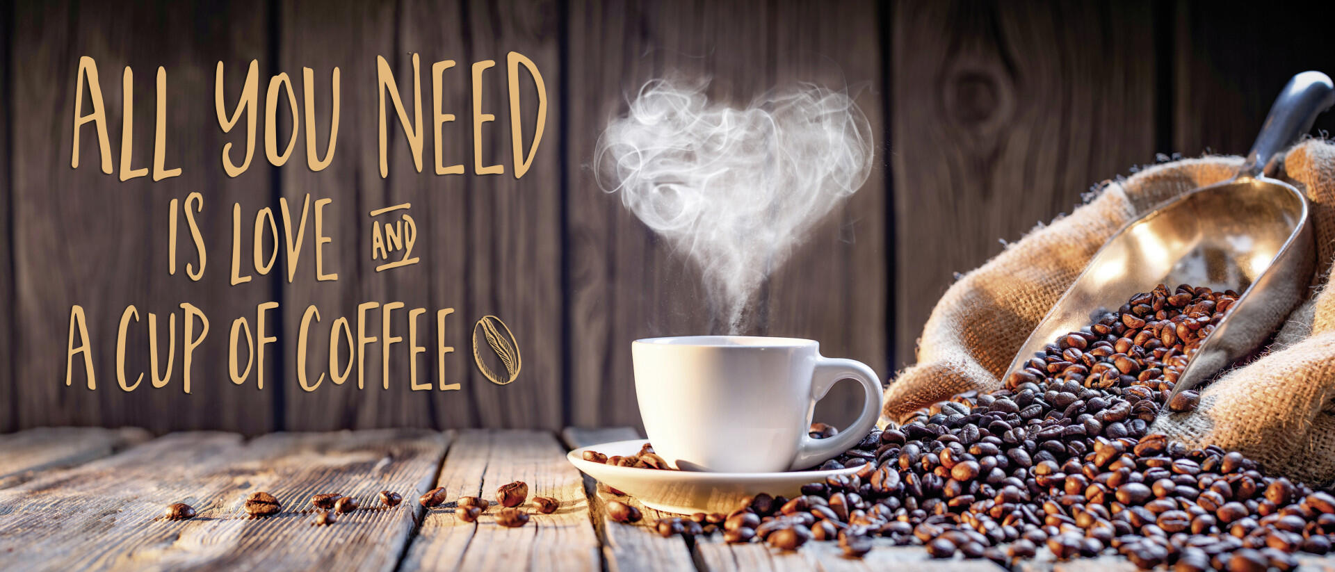 Stretched canvas wall art All you need 30 x 70 cm