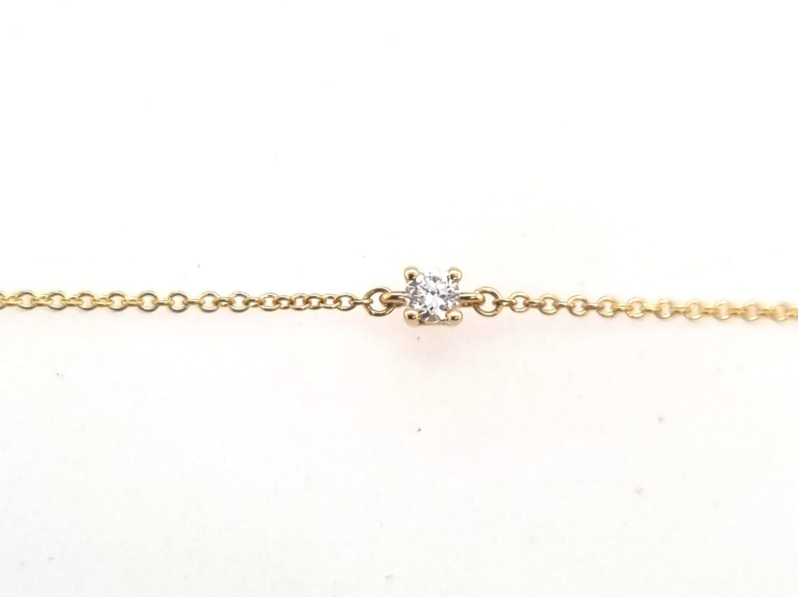 Armband aus Gelbgold 18K, Länge 17+1 cm, mit 0,05 ct natürlichem Diamanten