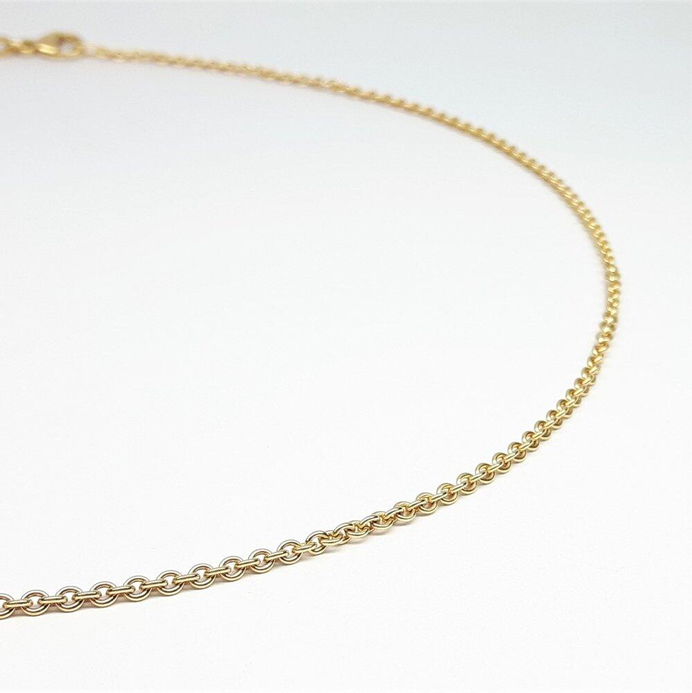 Anchor chain necklace in 18k yellow gold, 42 cm, 1.45 mm, 0140