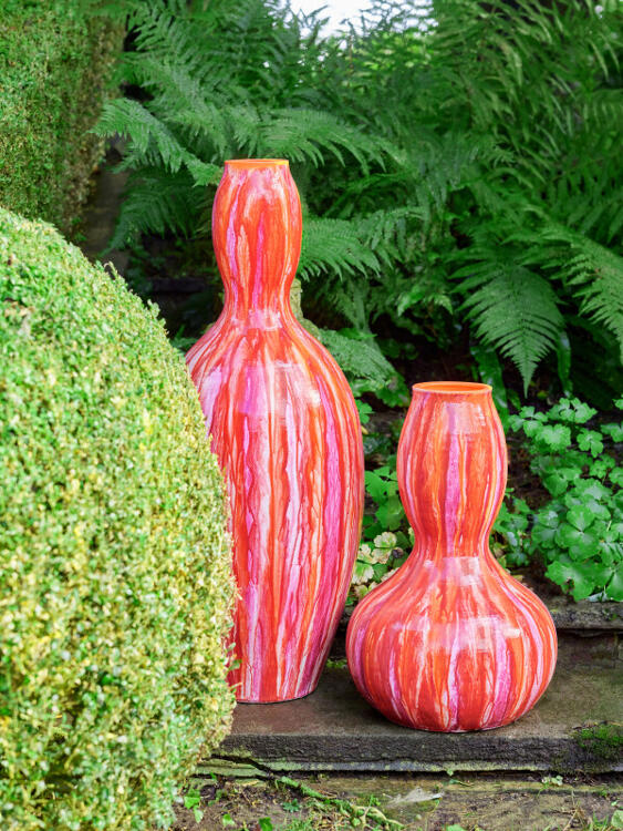 J-Line hohe Keramik Vase - 85 cm - pink rosa orange 61395