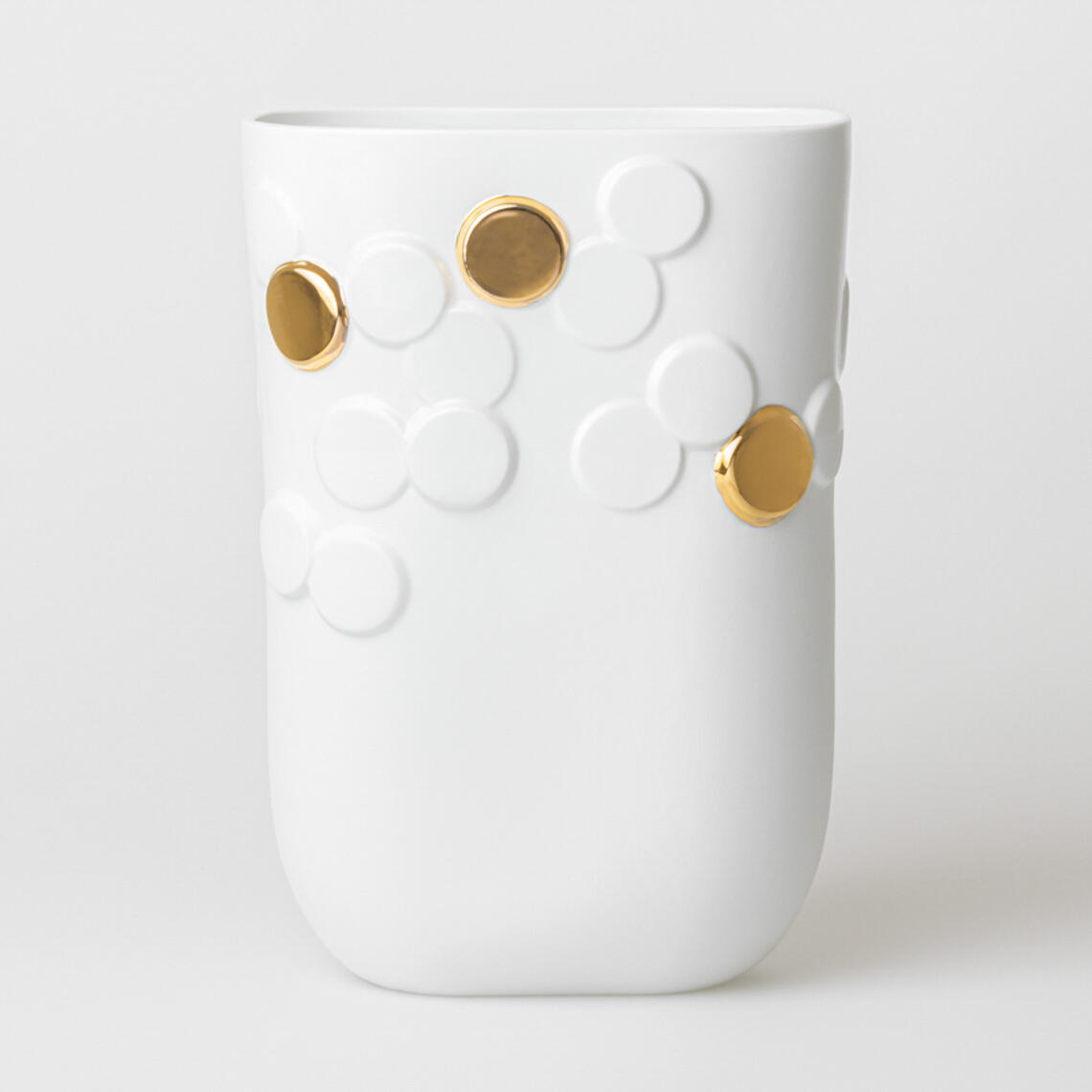 Vase avec détails dorés (22 × 14 × 32 cm)
