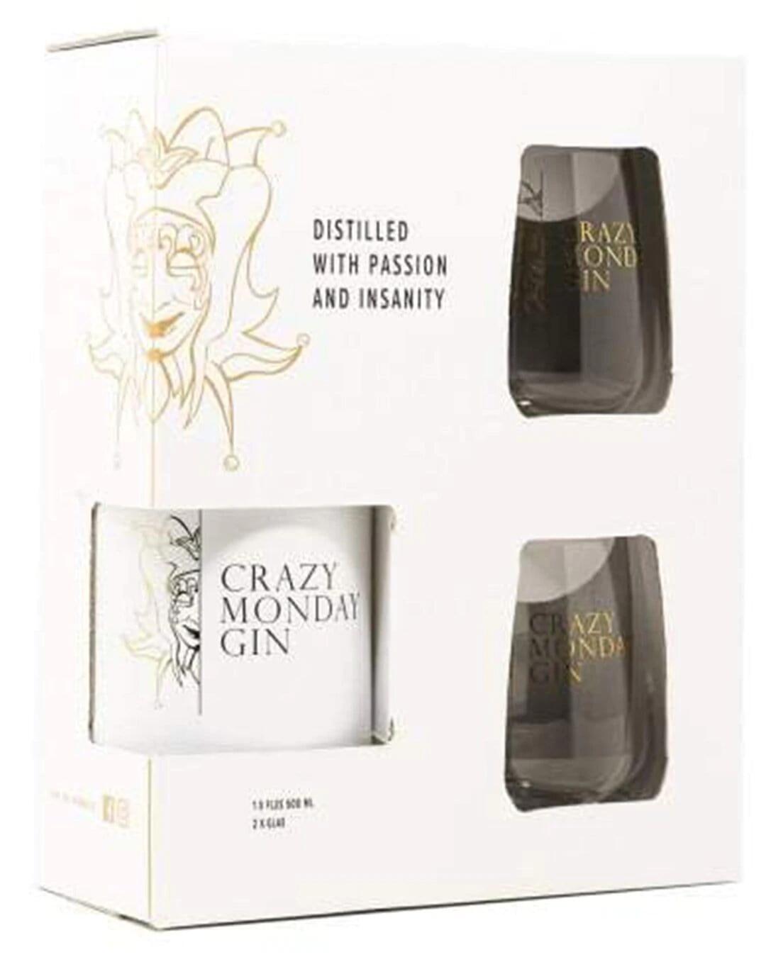 Crazy Monday Gin gift pack avec 2 verres