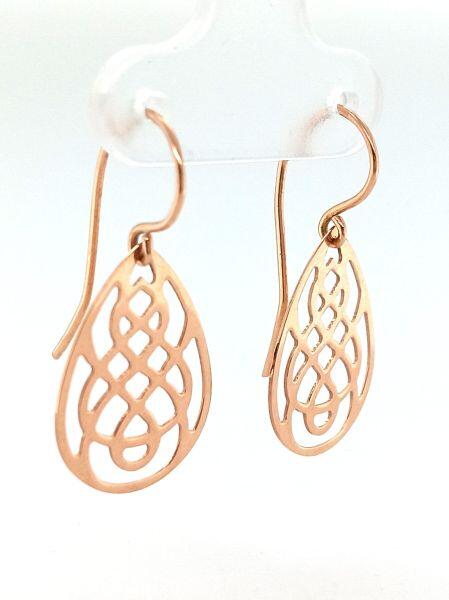 # Boucles d'oreilles pendantes or rose 18K