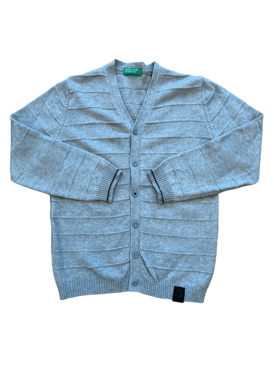 United Colors of Benetton cardigan gris texturé à boutons (3-4Y / 104)
