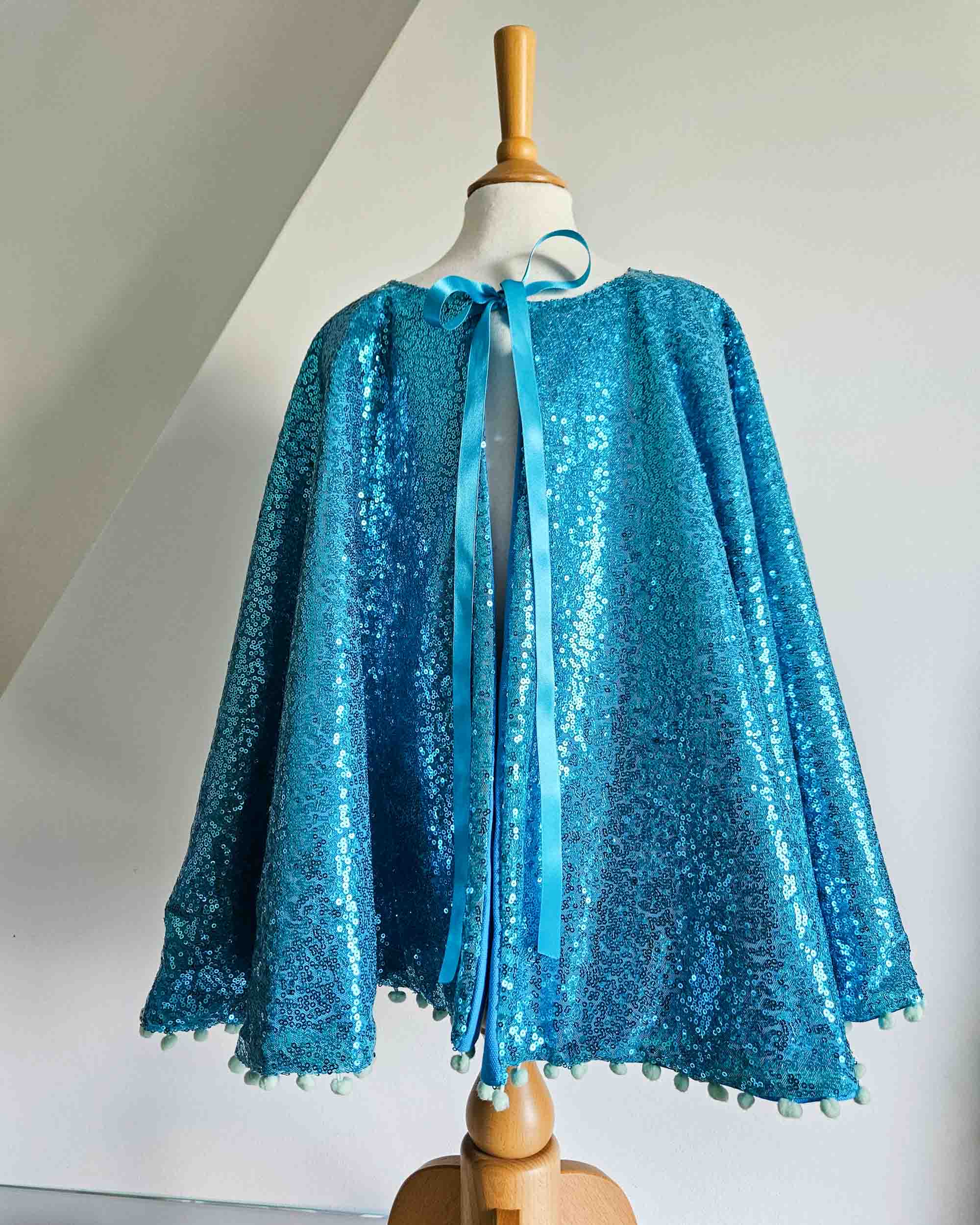 Melusina mermaid cape in blue sequins