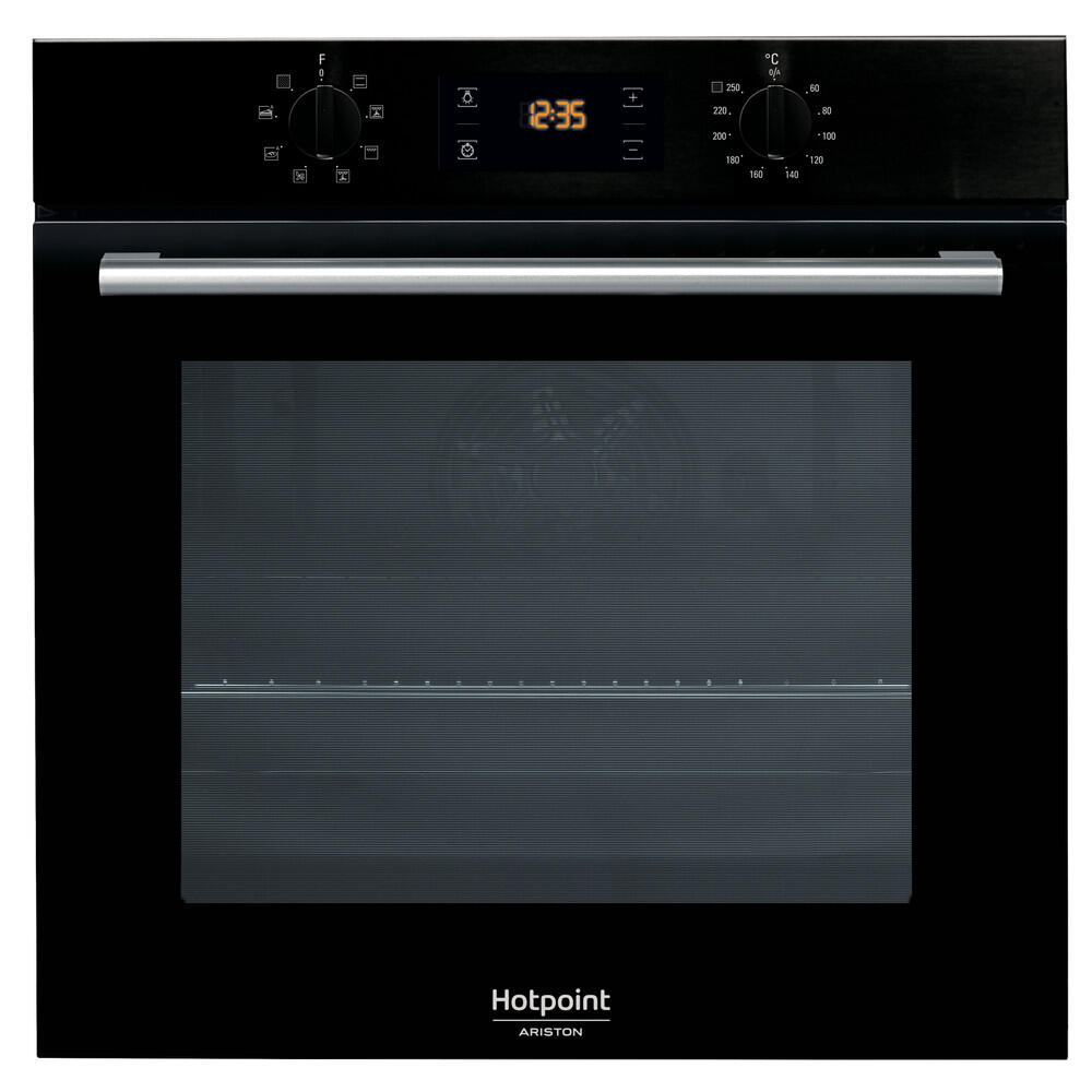 Four encastrable Hotpoint : couleur noire, pyrolyse