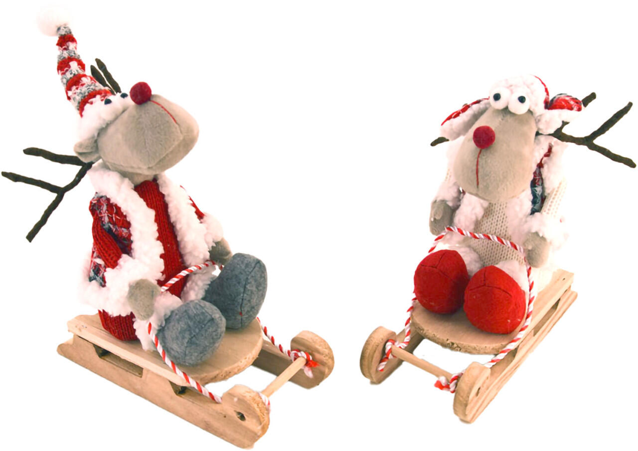Lensing Stoff Reindeer on Sleigh 30 cm