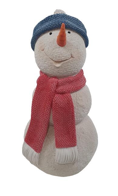 Decorative figurine: snowman with hat, 61 x 35.5 x 33.5 cm
