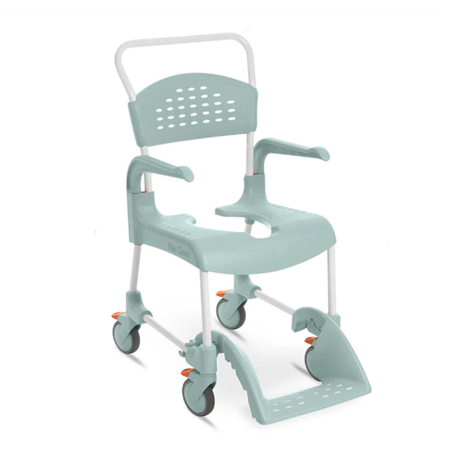Fauteuil roulant de douche-toilette Clean, blanc, hauteur d'assise 55 cm