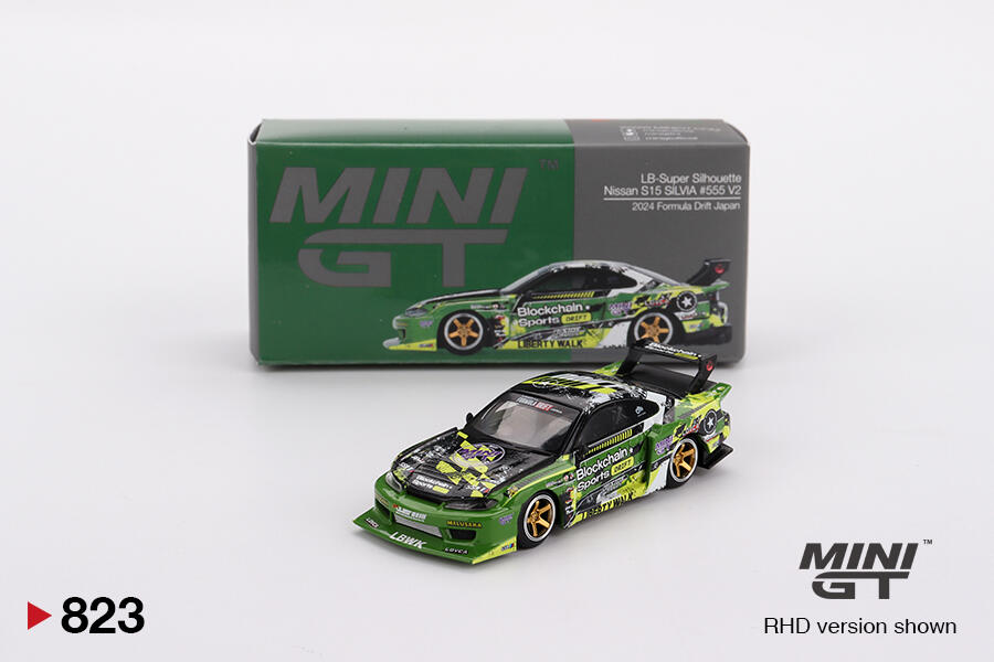 Mini GT - #MGT00823-R - Nissan LB-Super Silhouette S15 Silvia # 555 V2 - 2024 Formula Drift Japan - 1/64